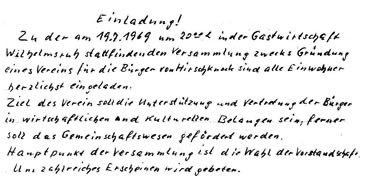 Einladung zur Gründungsversammlung